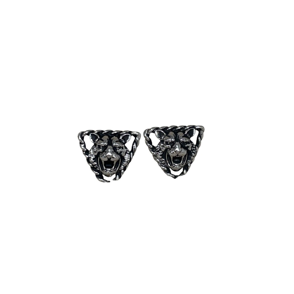 Gothic Silver Animal Cufflinks Vintage Style Dark Academia Alternative Jewelry